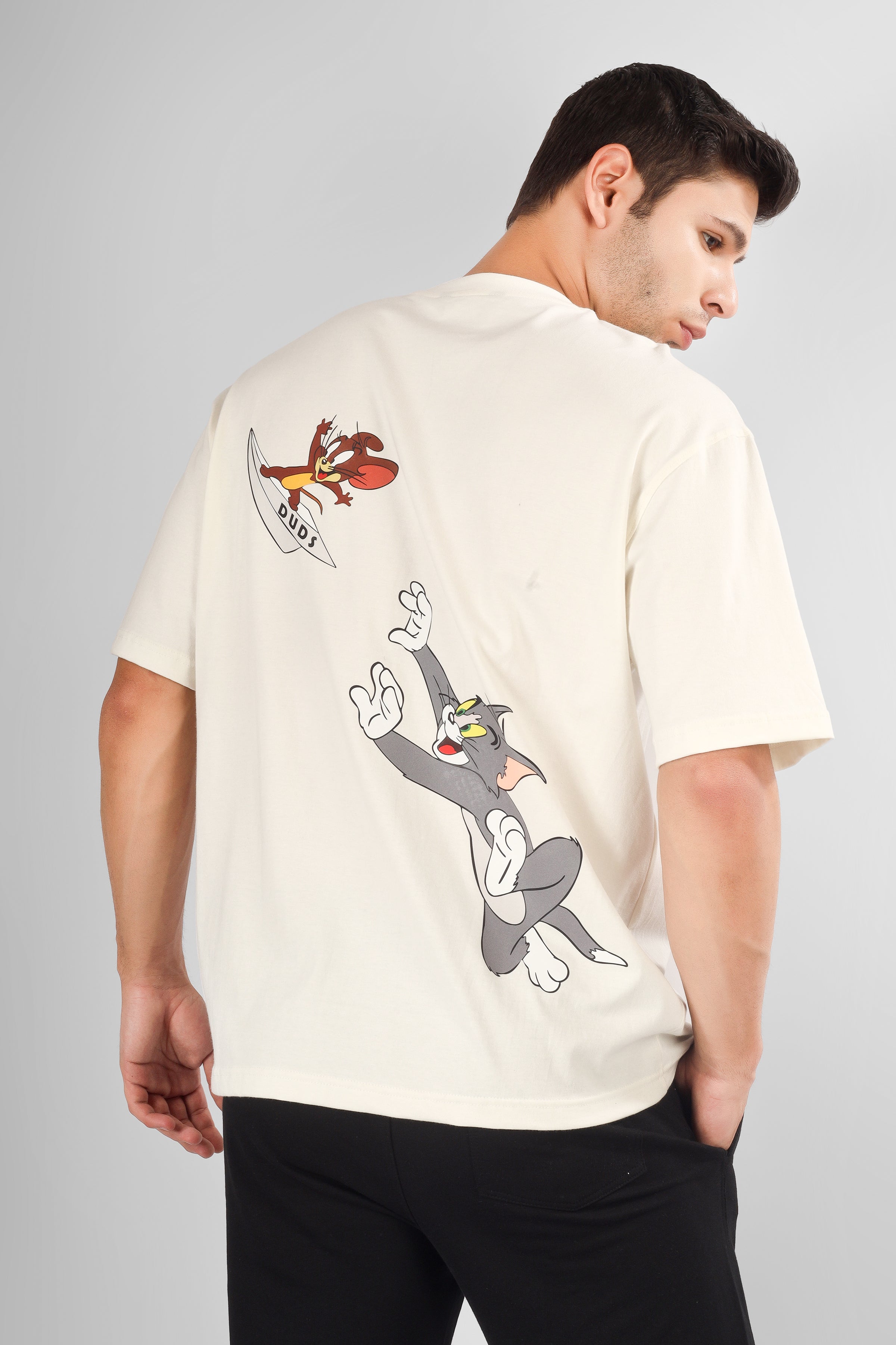 Tom & Jerry  Over-Sized T-Shirt (Cream)