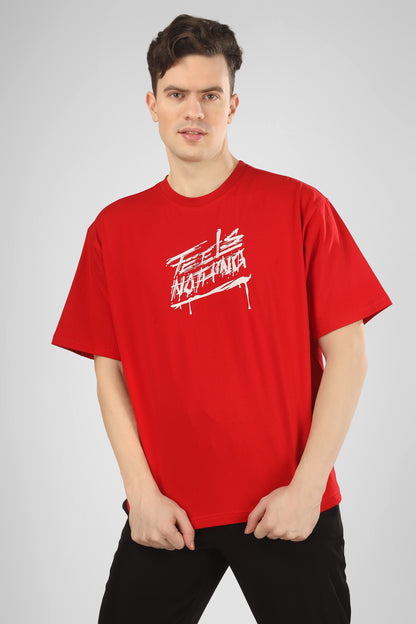 Feels Nothing Over-Sized T-Shirt (Red)
