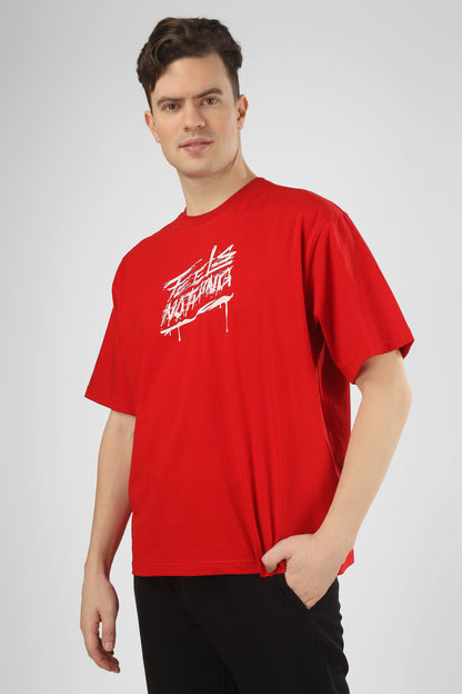 Feels Nothing Over-Sized T-Shirt (Red)
