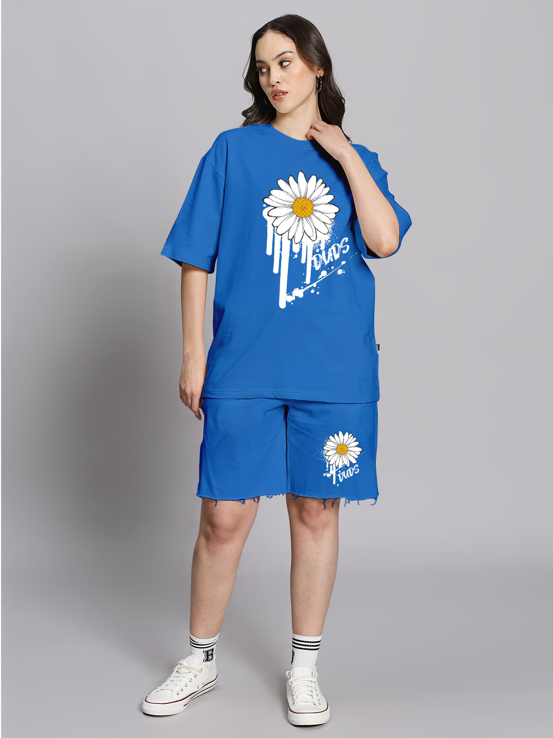 WOMEN'S HELIANTHUS SUMMER CO-ORD SET (BLUE)