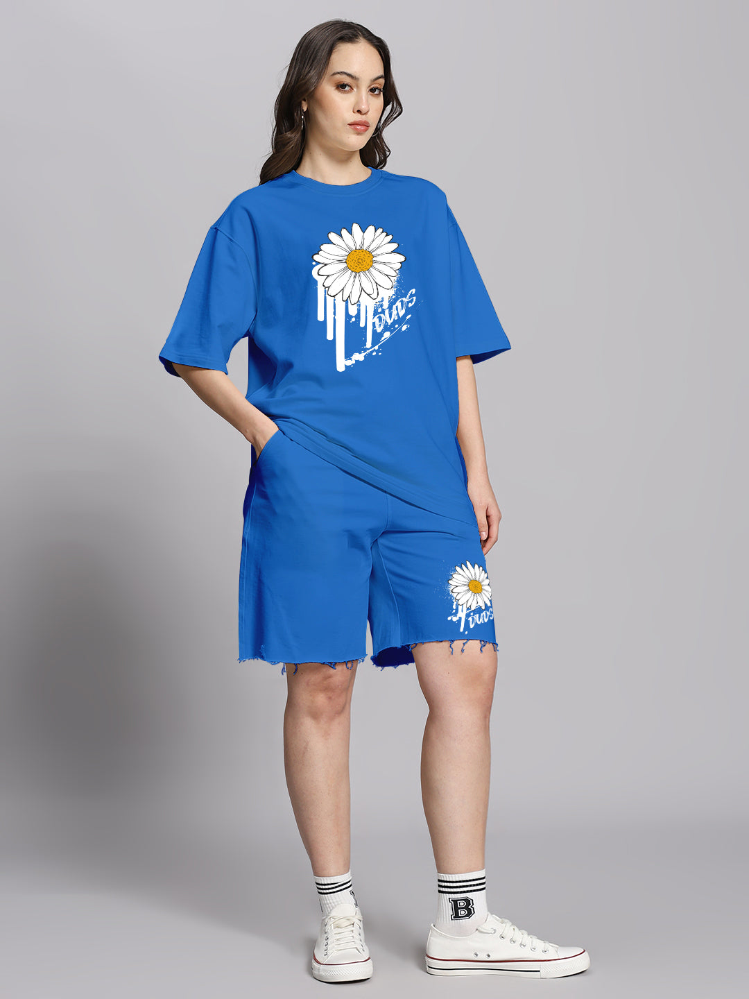 WOMEN'S HELIANTHUS SUMMER CO-ORD SET (BLUE)