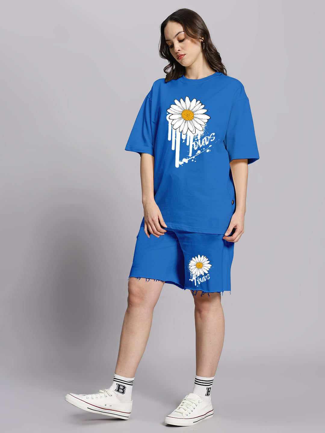 WOMEN'S HELIANTHUS SUMMER CO-ORD SET (BLUE)