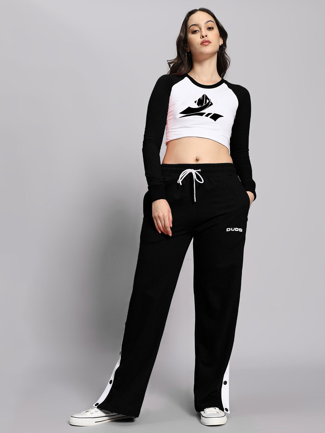 WOMEN'S EZEL CO-ORD SET (BLACK-WHITE)