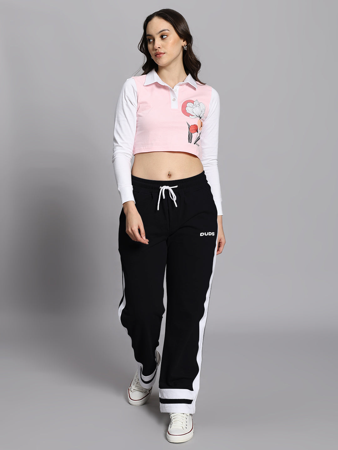 WOMEN'S FLORA CO-ORD SET (PINK BLACK)