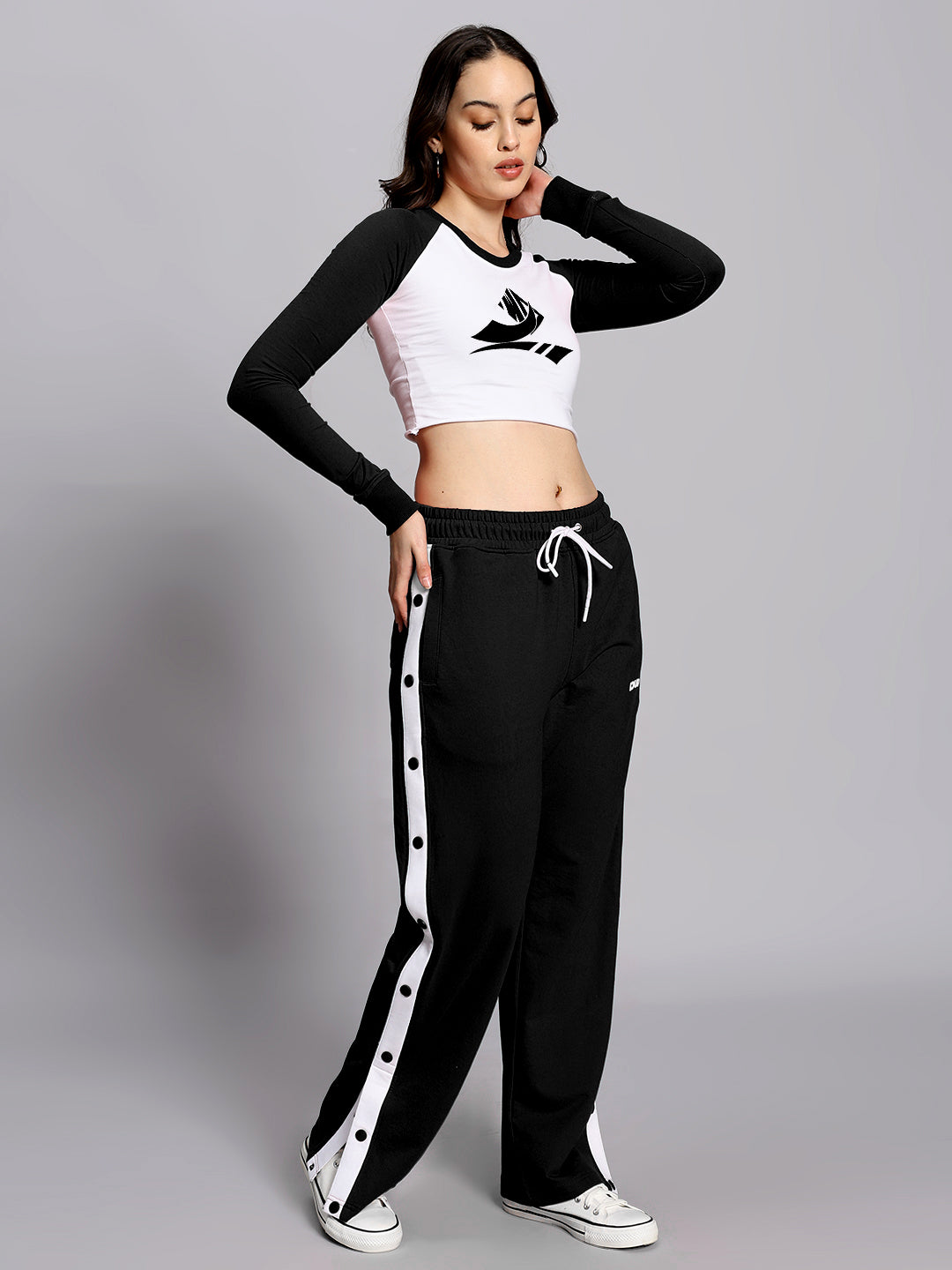 WOMEN'S EZEL CO-ORD SET (BLACK-WHITE)