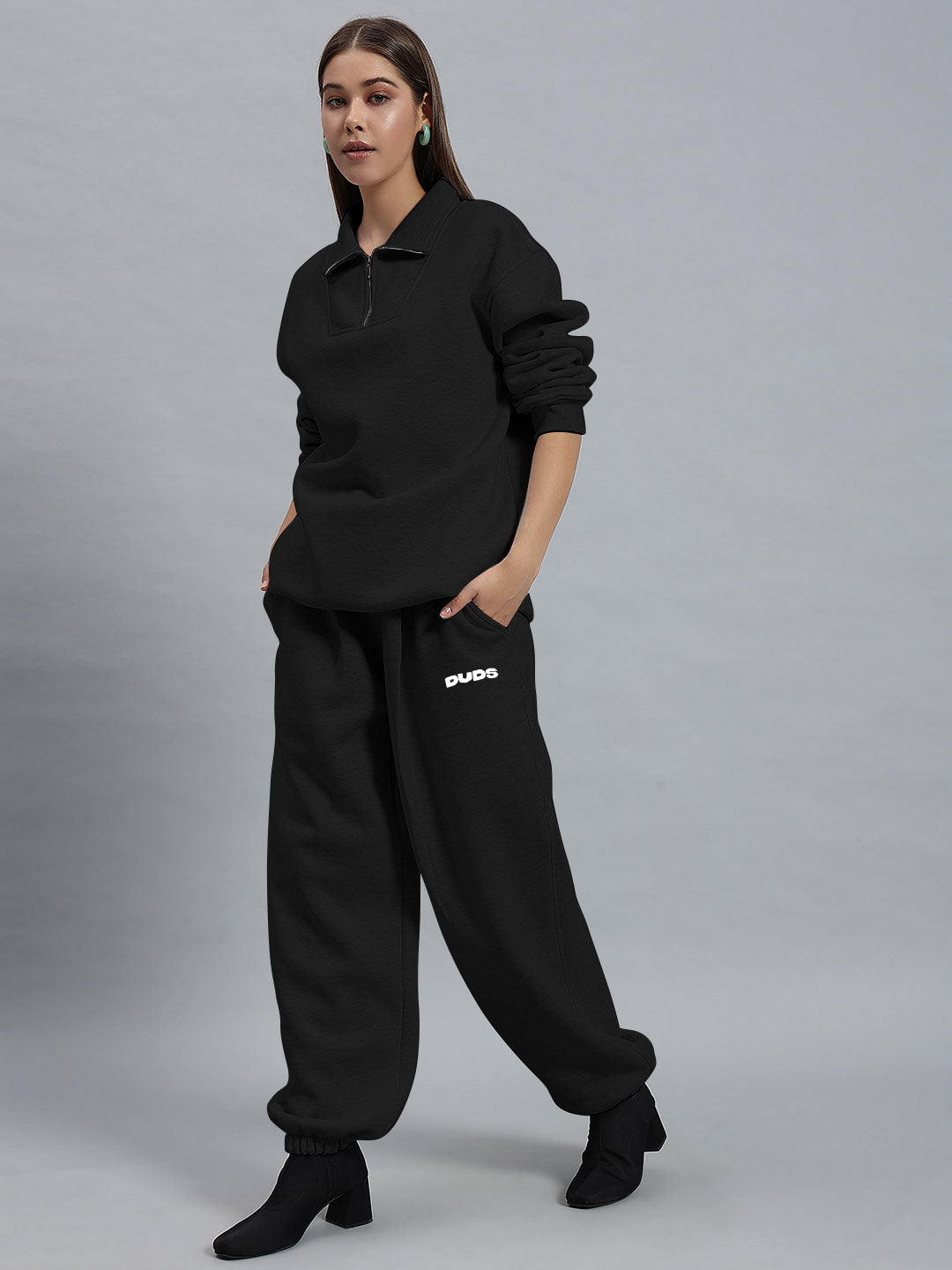 WOMEN'S BONA-FIDE FLEECE CO-ORD (BLACK)