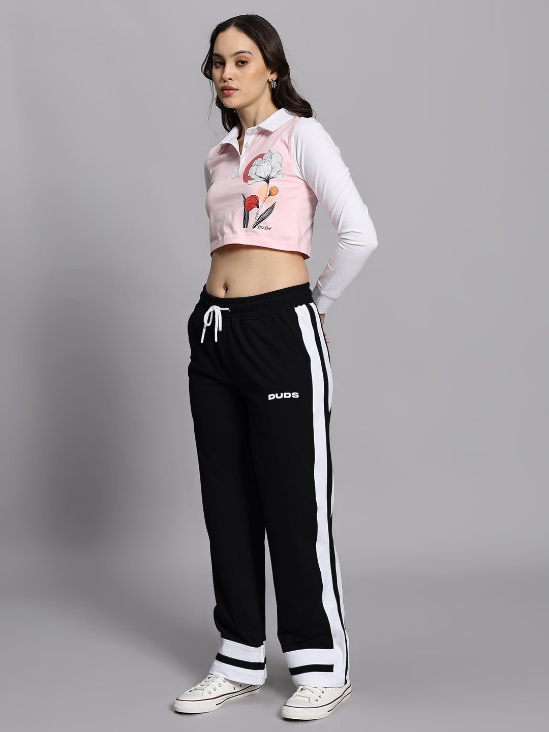 WOMEN'S FLORA CO-ORD SET (PINK BLACK)