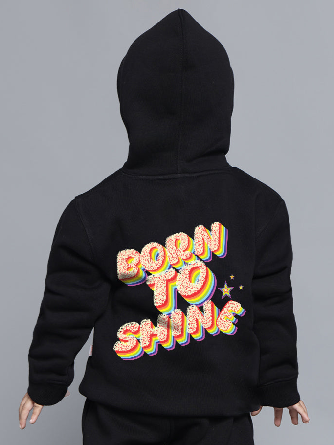 BORN TO SHINE OVERSIZED HOODIE BOYS & GIRLS (BLACK)