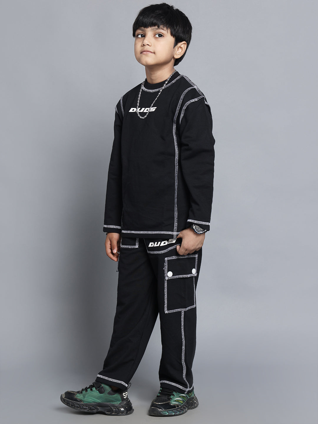 Dynamic Oversized Sweatshirt For Boys & Girls (Black)