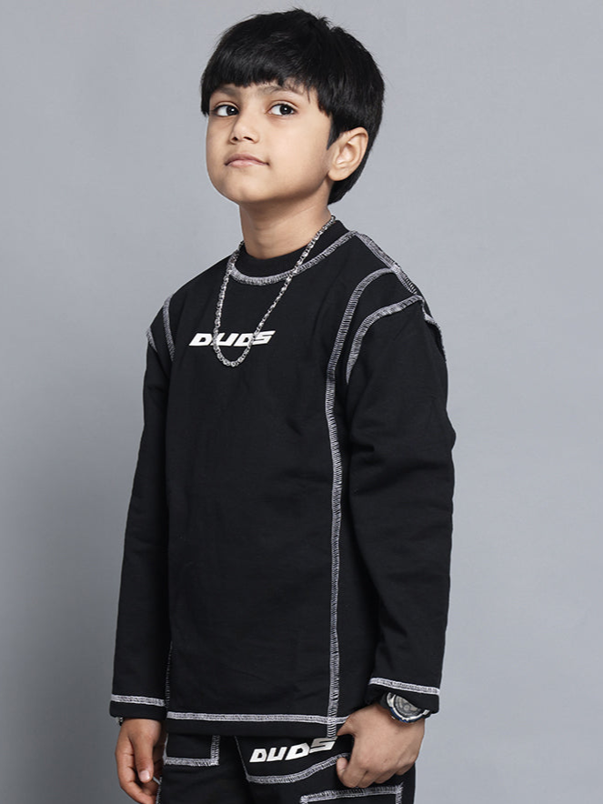 Dynamic Oversized Sweatshirt For Boys & Girls (Black)