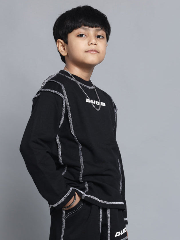 Dynamic Oversized Sweatshirt For Boys & Girls (Black)