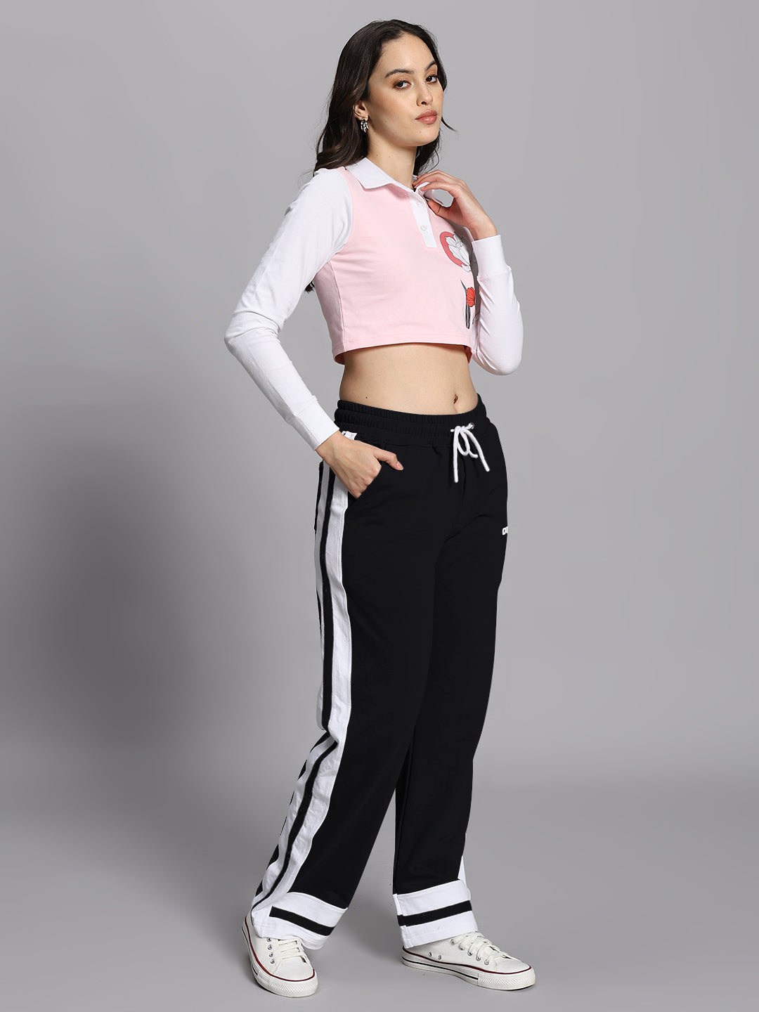 WOMEN'S FLORA CO-ORD SET (PINK BLACK)