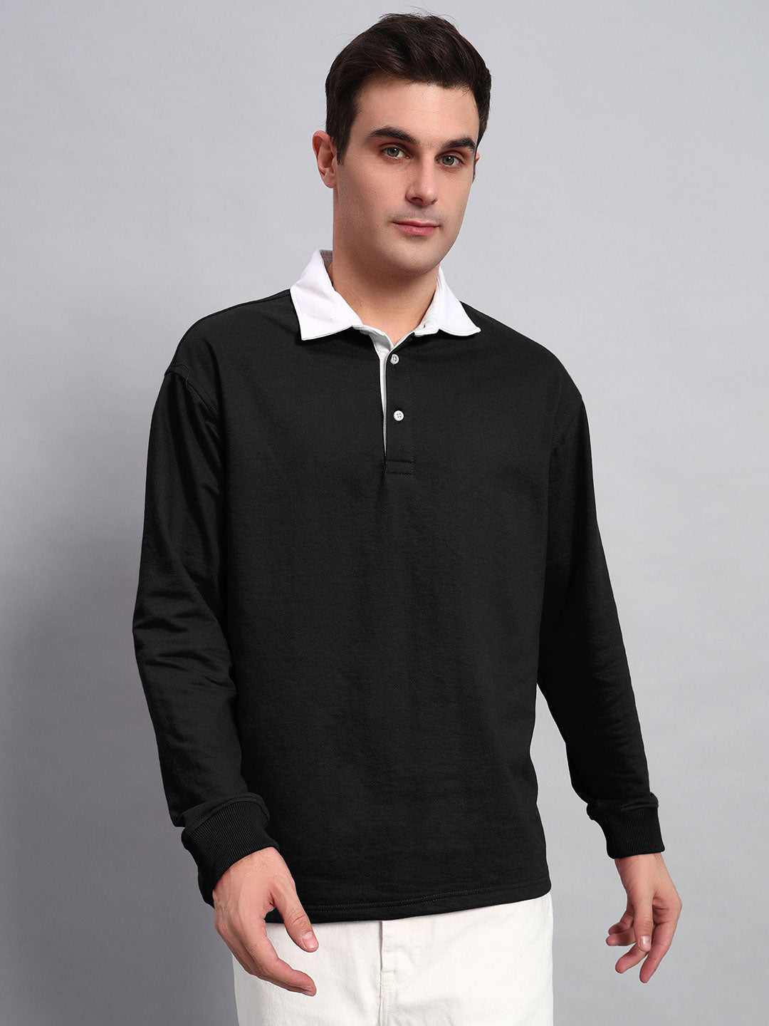 Sagol Polo Oversized Sweatshirt (Black)