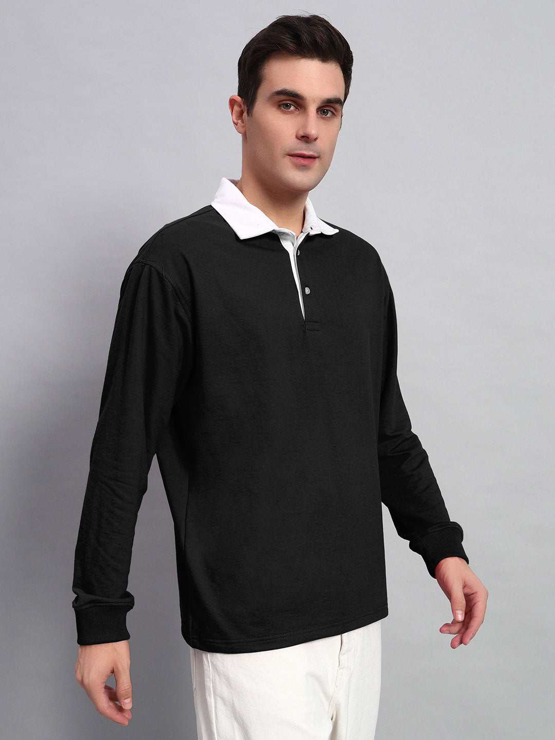 Sagol Polo Oversized Sweatshirt (Black)