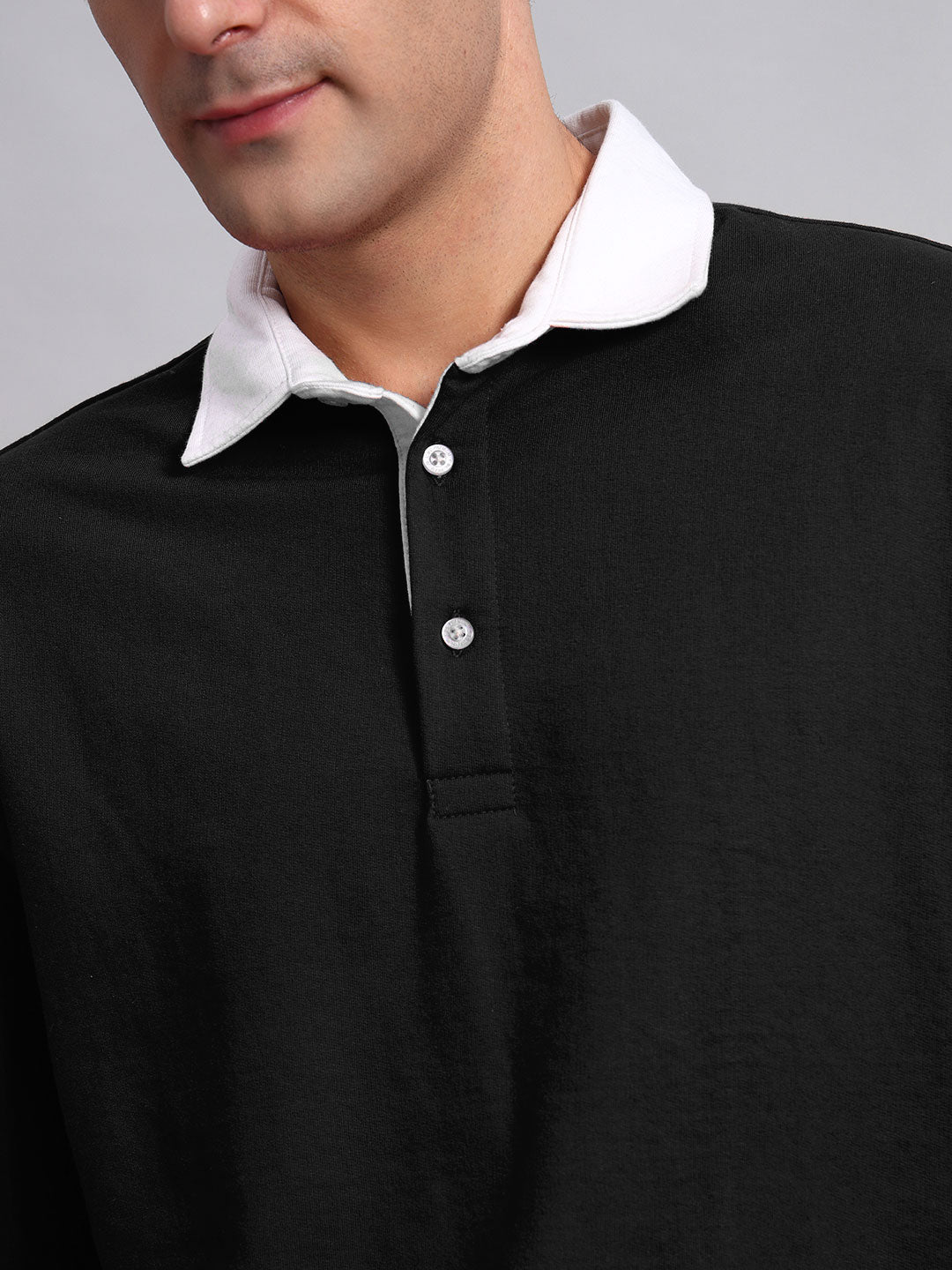 Sagol Polo Oversized Sweatshirt (Black)