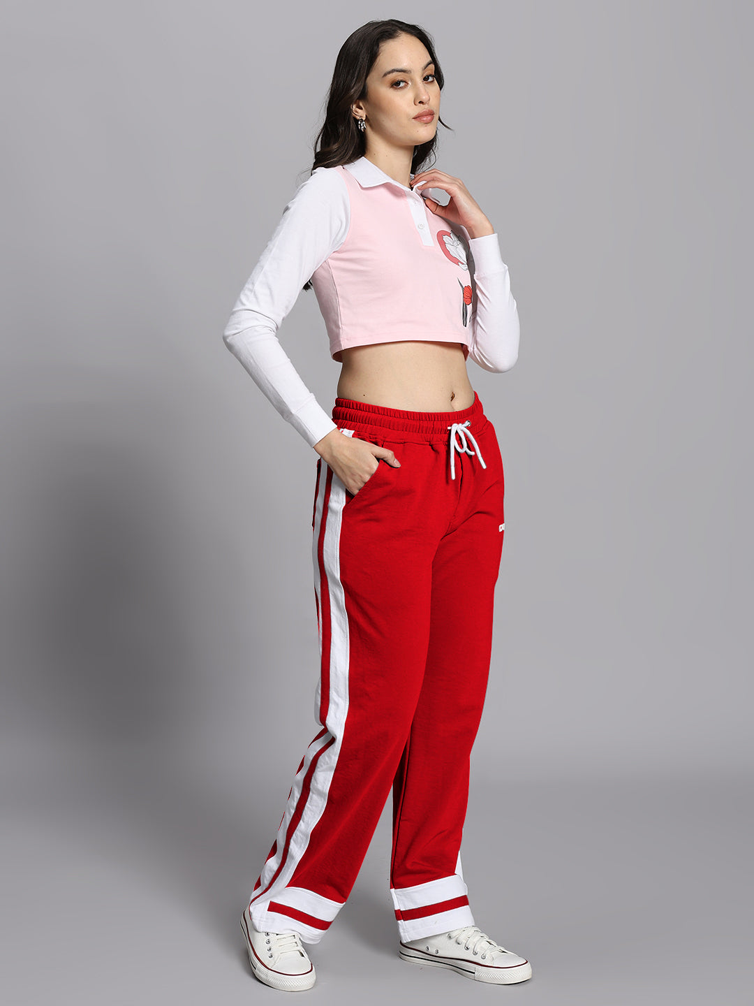 WOMEN'S FLORA CO-ORD SET (PINK RED)