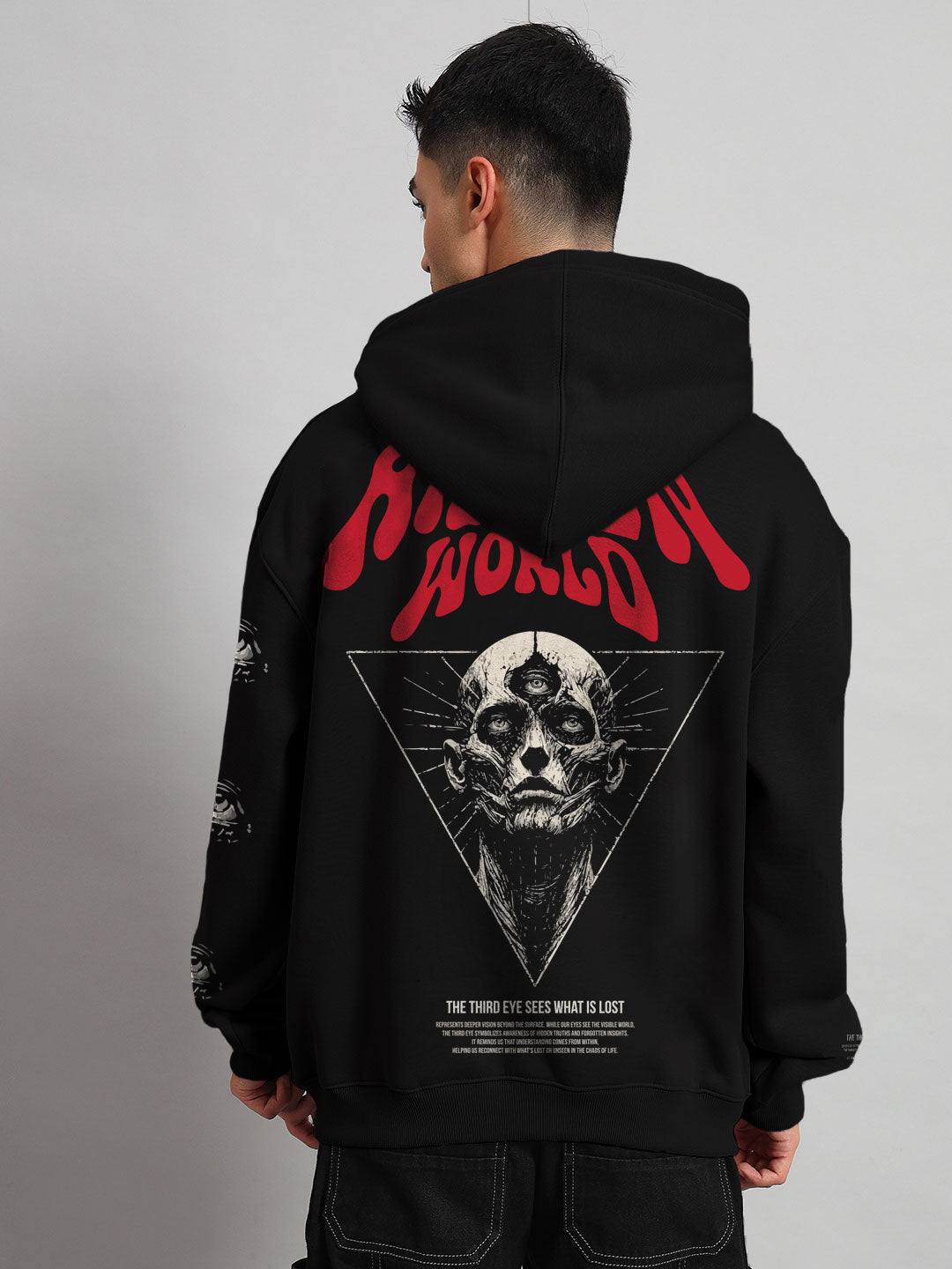 HIDDEN WORLD OVERSIZED HOODIE (BLACK)