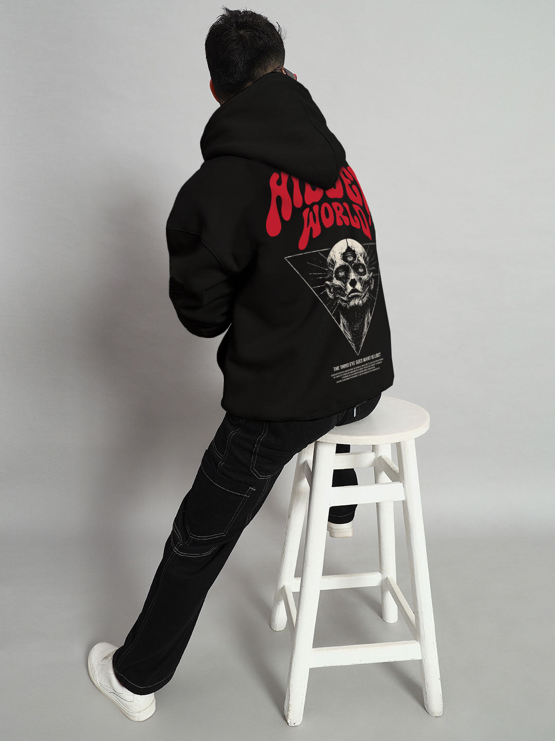 HIDDEN WORLD OVERSIZED HOODIE (BLACK)