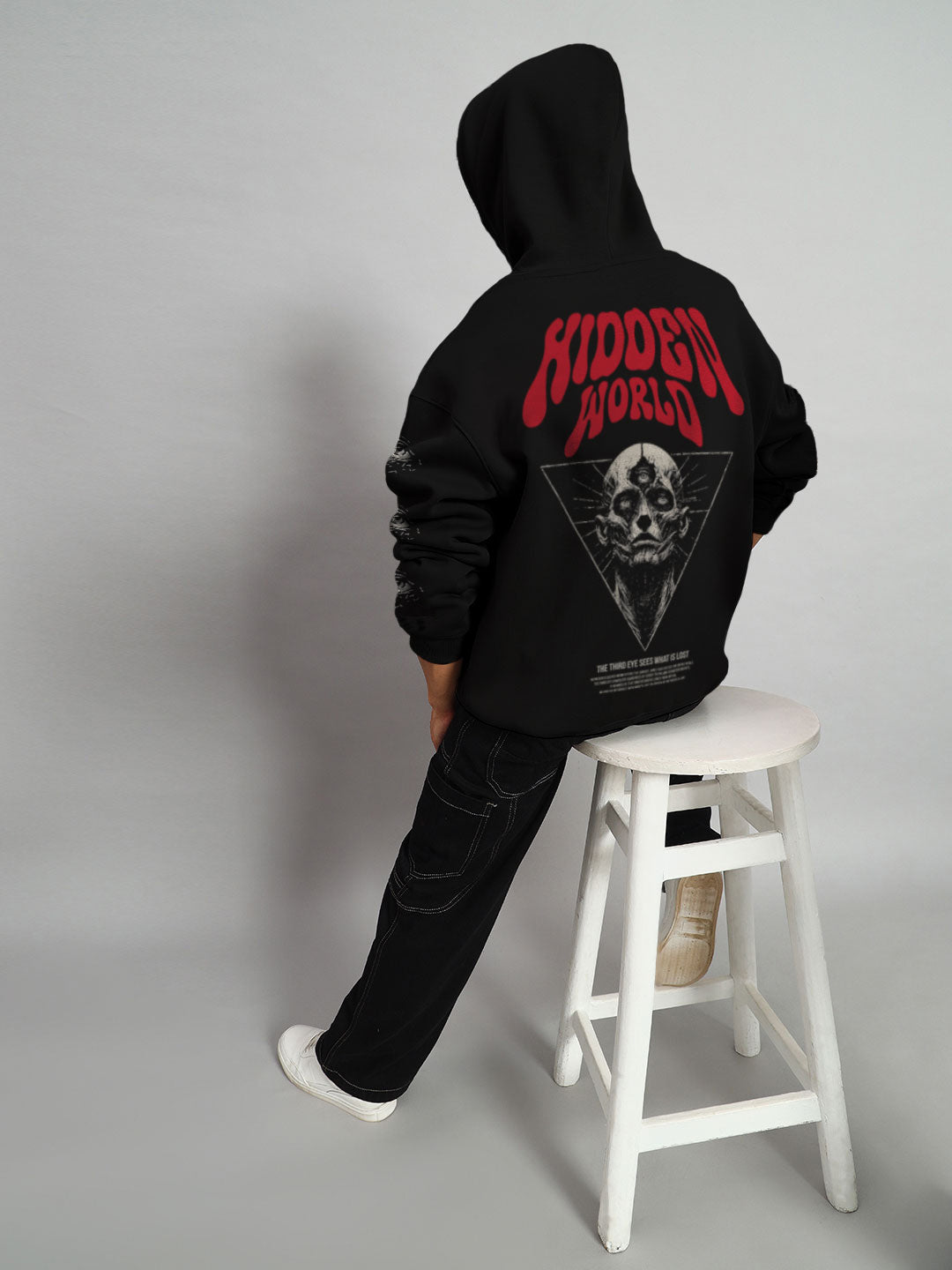 HIDDEN WORLD OVERSIZED HOODIE (BLACK)