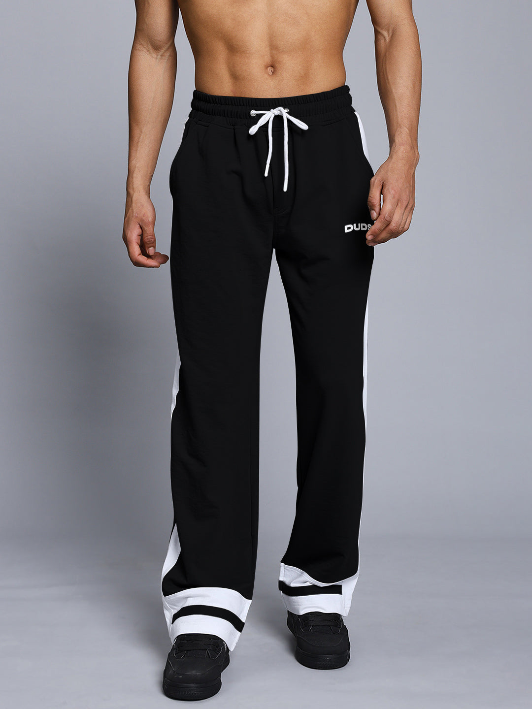 RONNY SIDE STRIPE JOGGER (BLACK-WHITE)