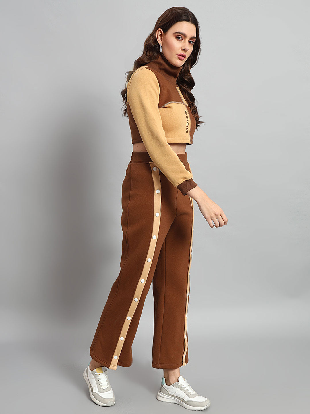 AURORA FLEECE FRONT OPEN PANT (BEIGE-BROWN)