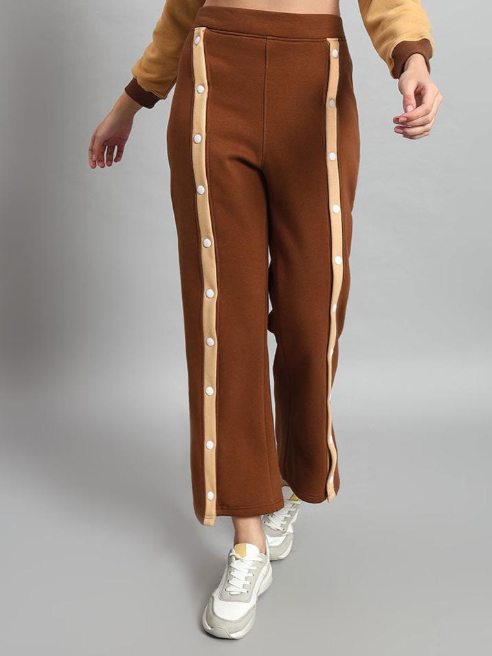 AURORA FLEECE FRONT OPEN PANT (BEIGE-BROWN)