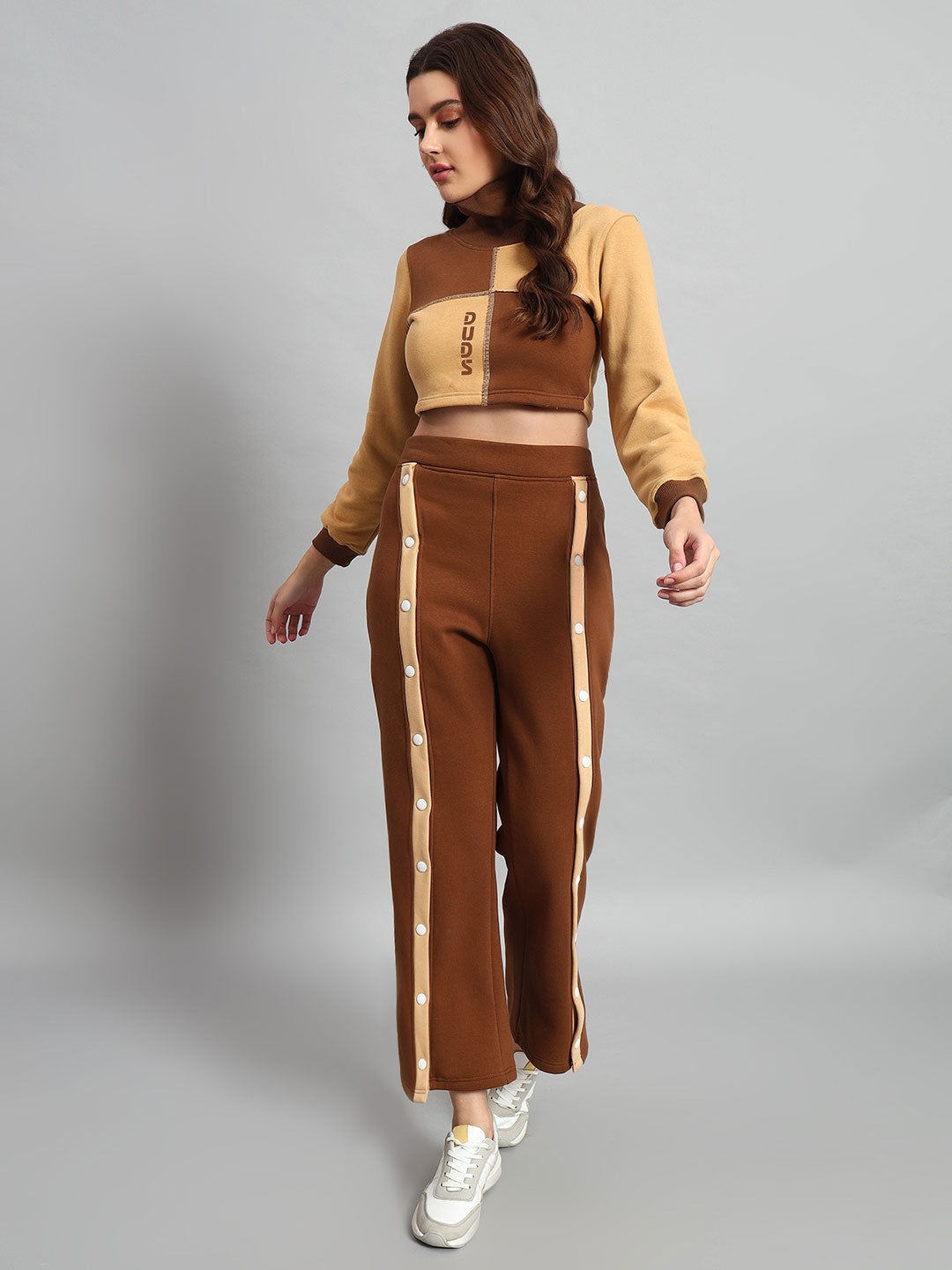 WOMEN'S AURORA CO-ORD SET (BEIGE-BROWN)