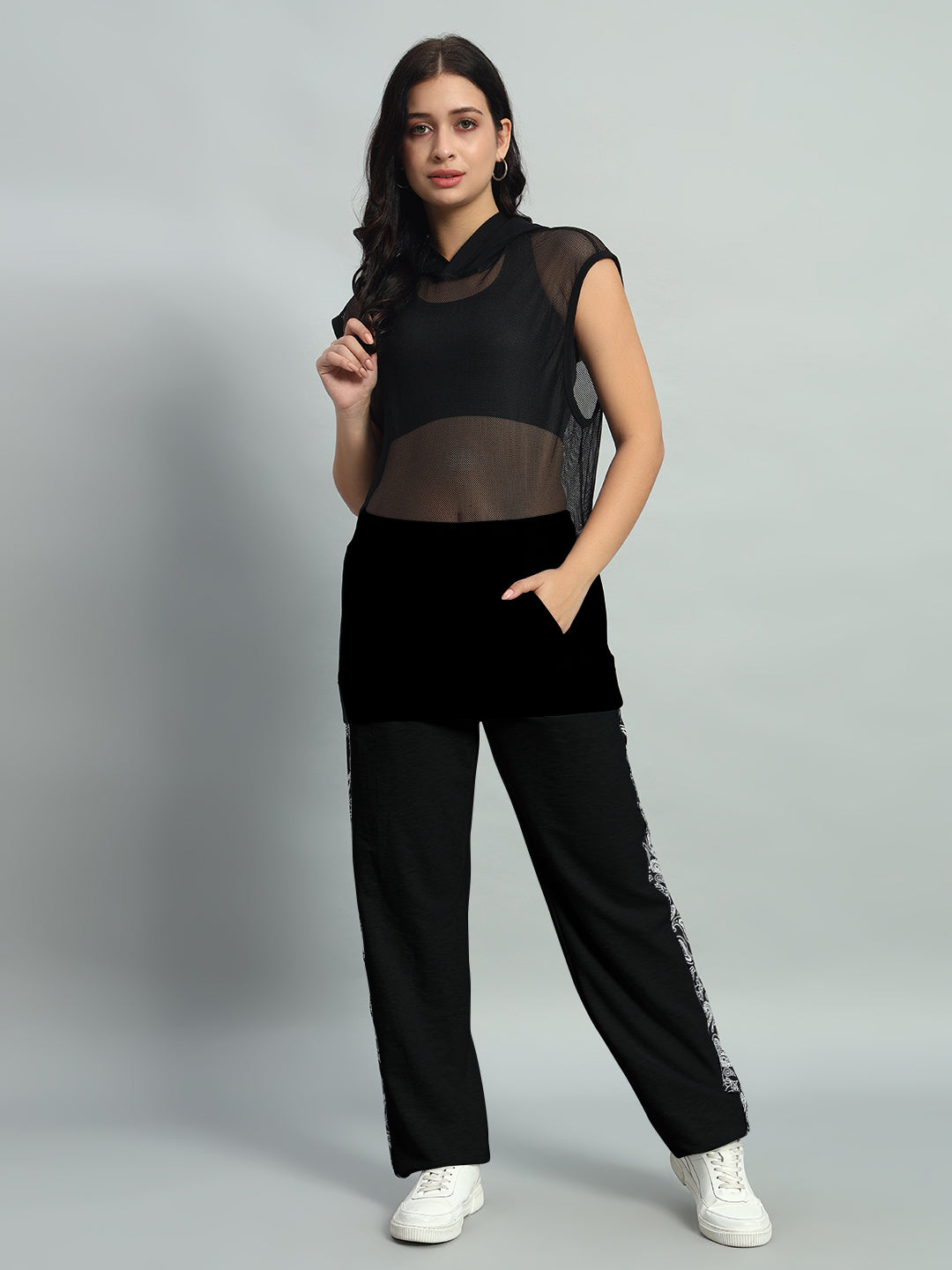 Women Boogie Oversized Co-ord Set (Black)