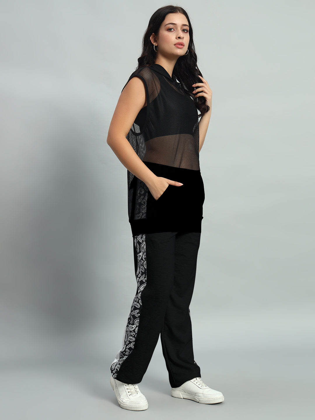 Women Boogie Oversized Co-ord Set (Black)