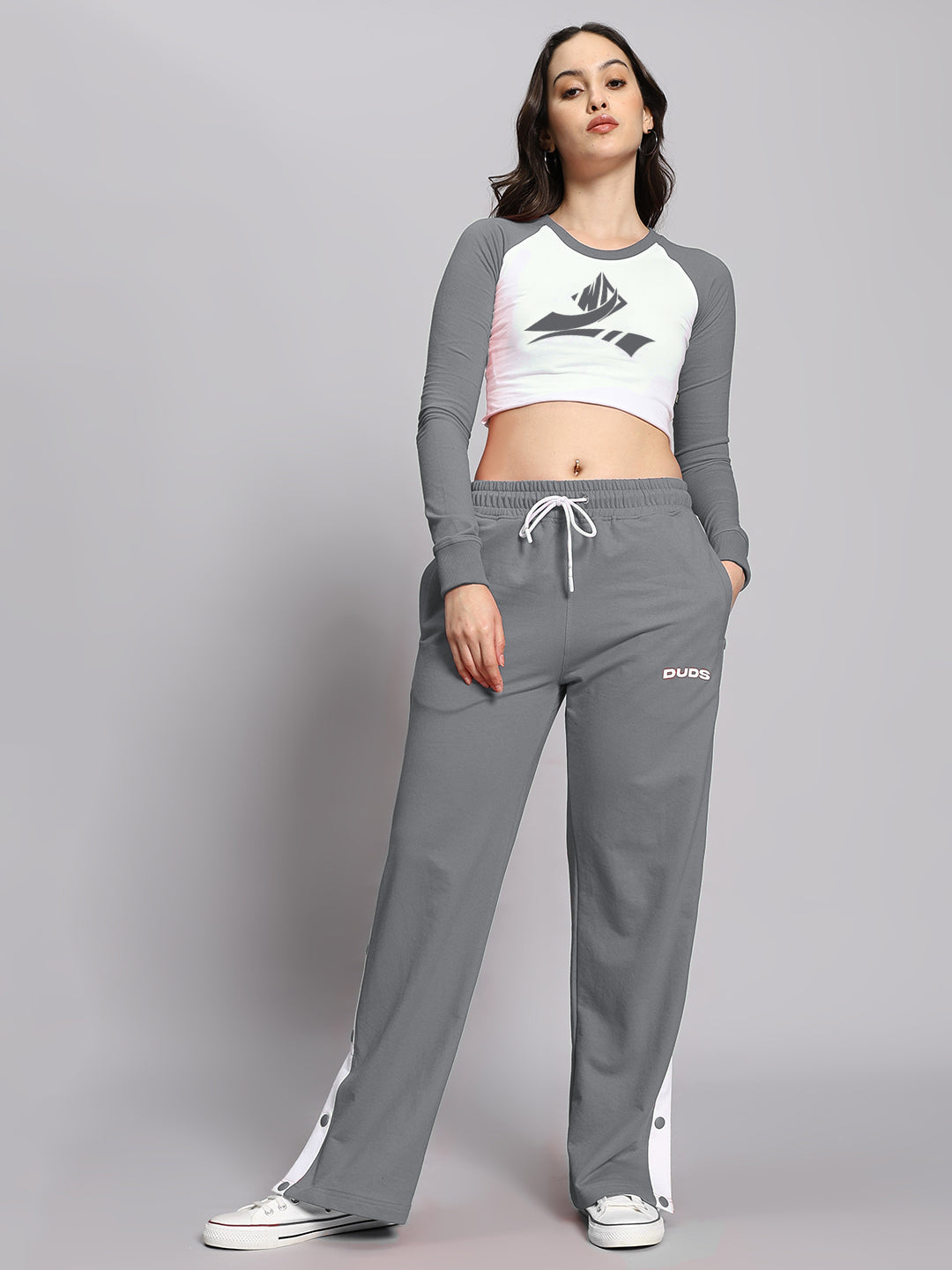 WOMEN'S EZEL CO-ORD SET (GREY WHITE)