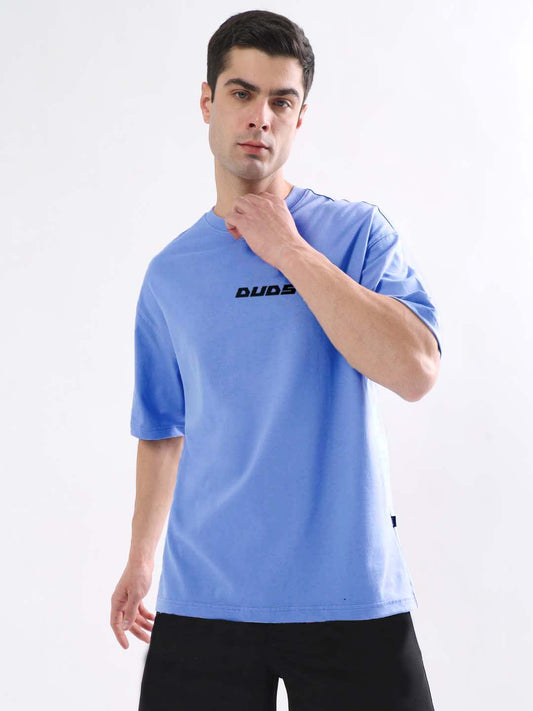 cobalt blue playboy print t shirt