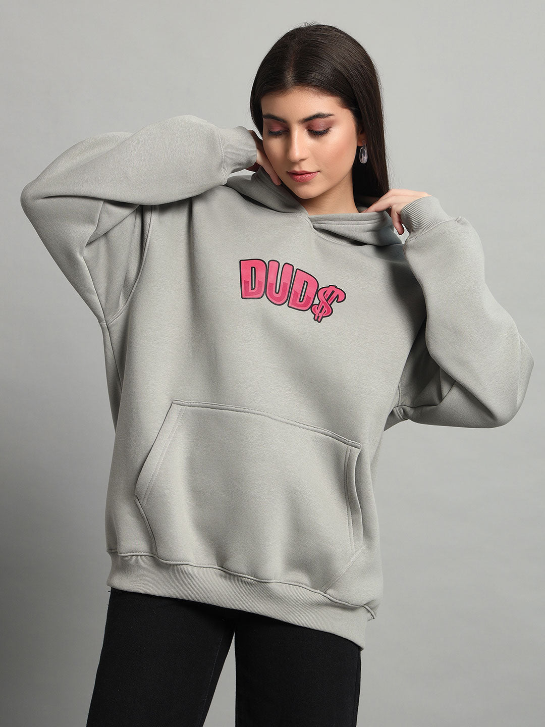 Women's Pink Panther Oversized Hoodie (Grey)