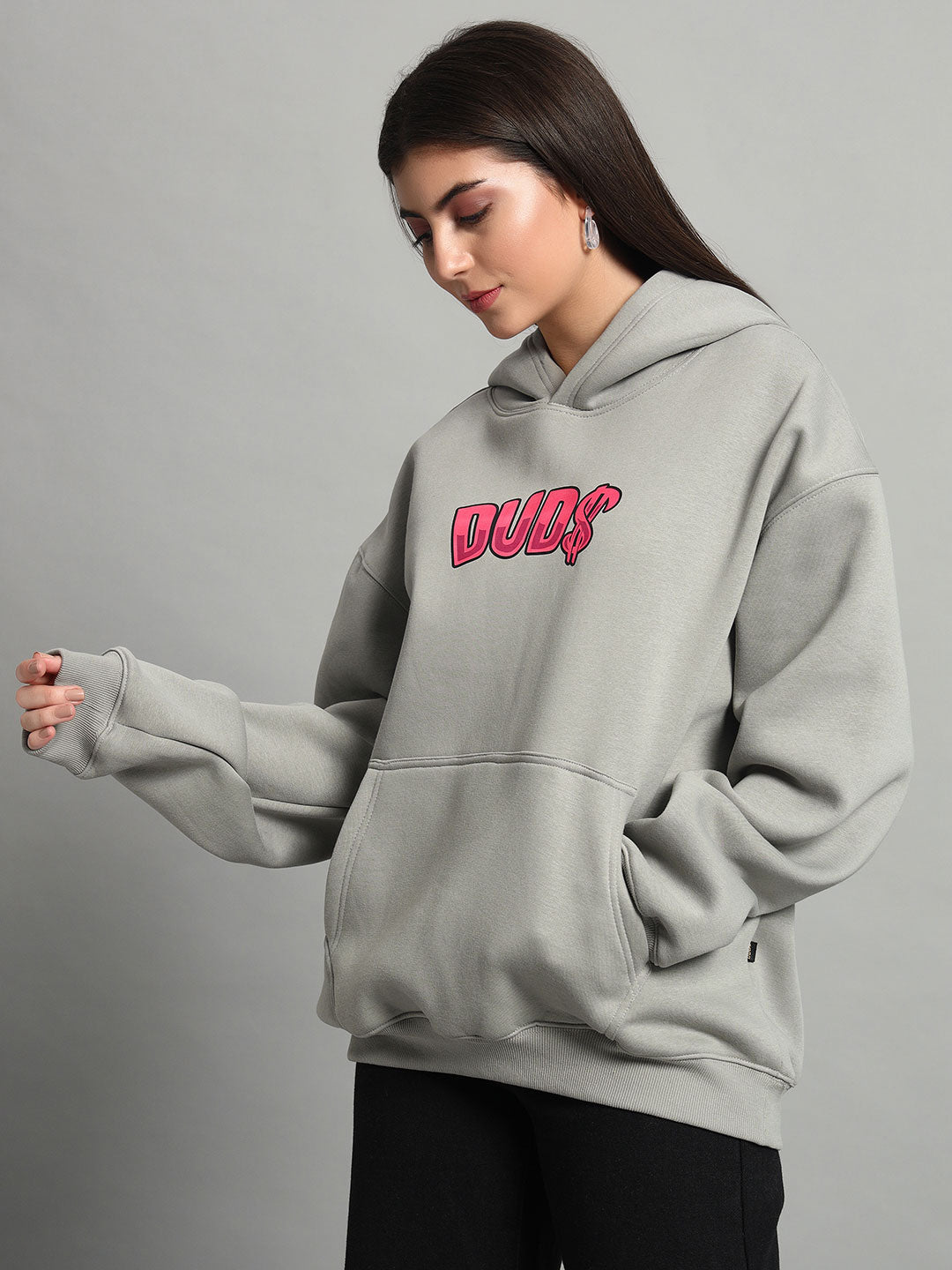 Women's Pink Panther Oversized Hoodie (Grey)