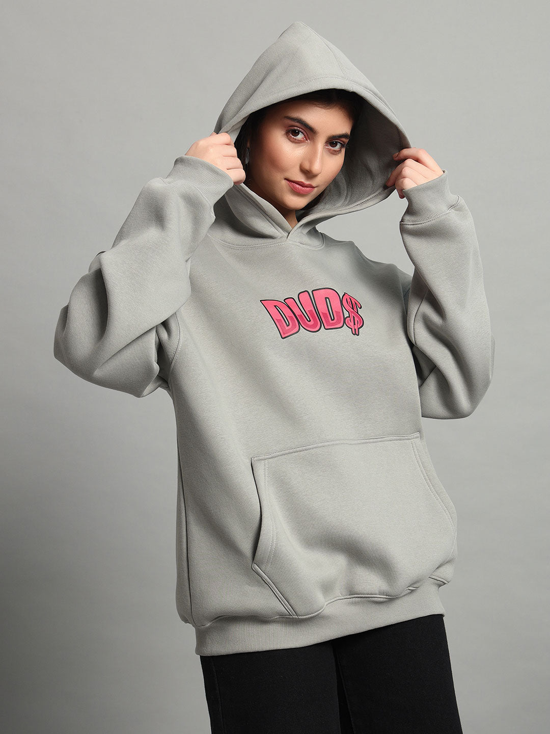 Women's Pink Panther Oversized Hoodie (Grey)