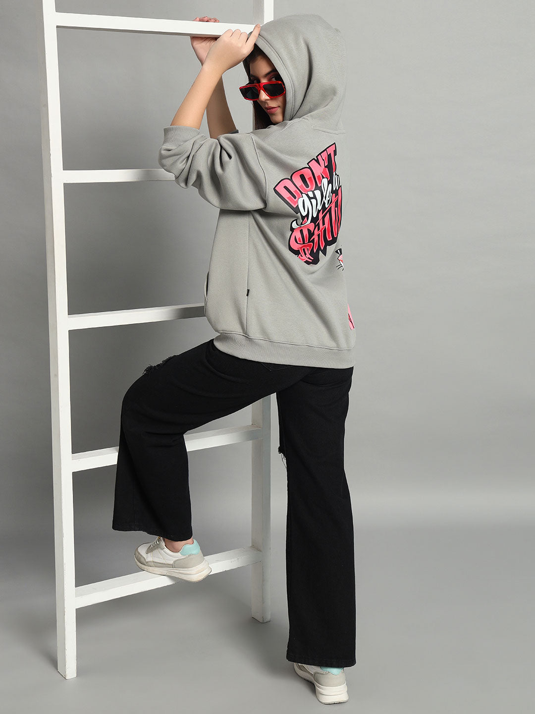 Women's Pink Panther Oversized Hoodie (Grey)