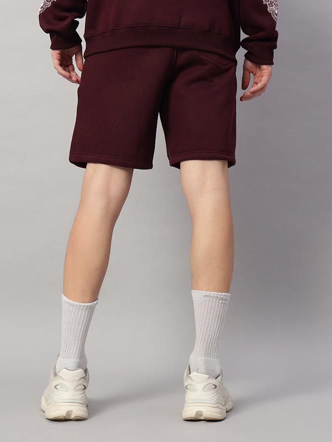 Yantra Fleece Shorts (Wine)