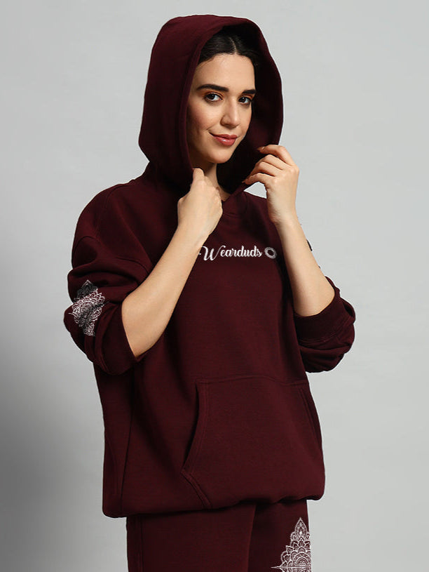 Women's Yantra Fleece Hoodie (Wine)