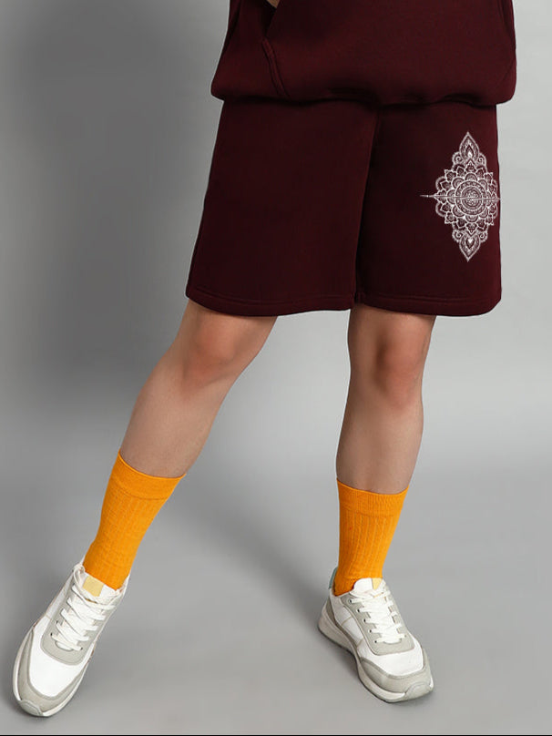 Women's Yantra Fleece Shorts (Wine)