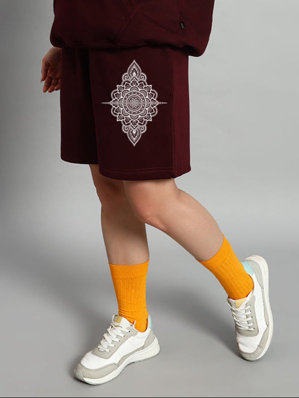 Women's Yantra Fleece Shorts (Wine)