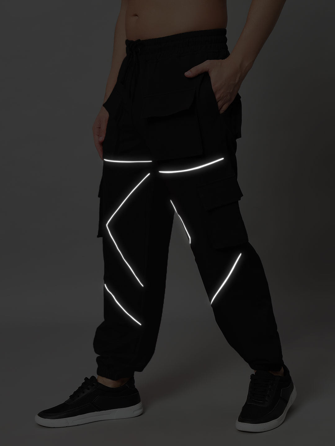 Frontline Reflector Parachute Cargo Pants (Black)