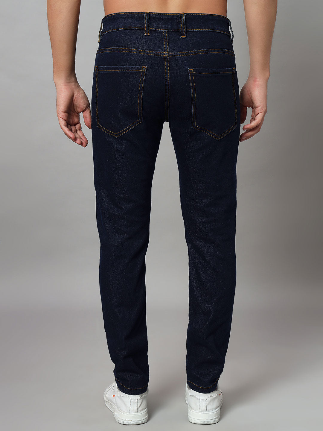 NOVICE CONTRAST STITCH DENIM JEANS (BLUE)