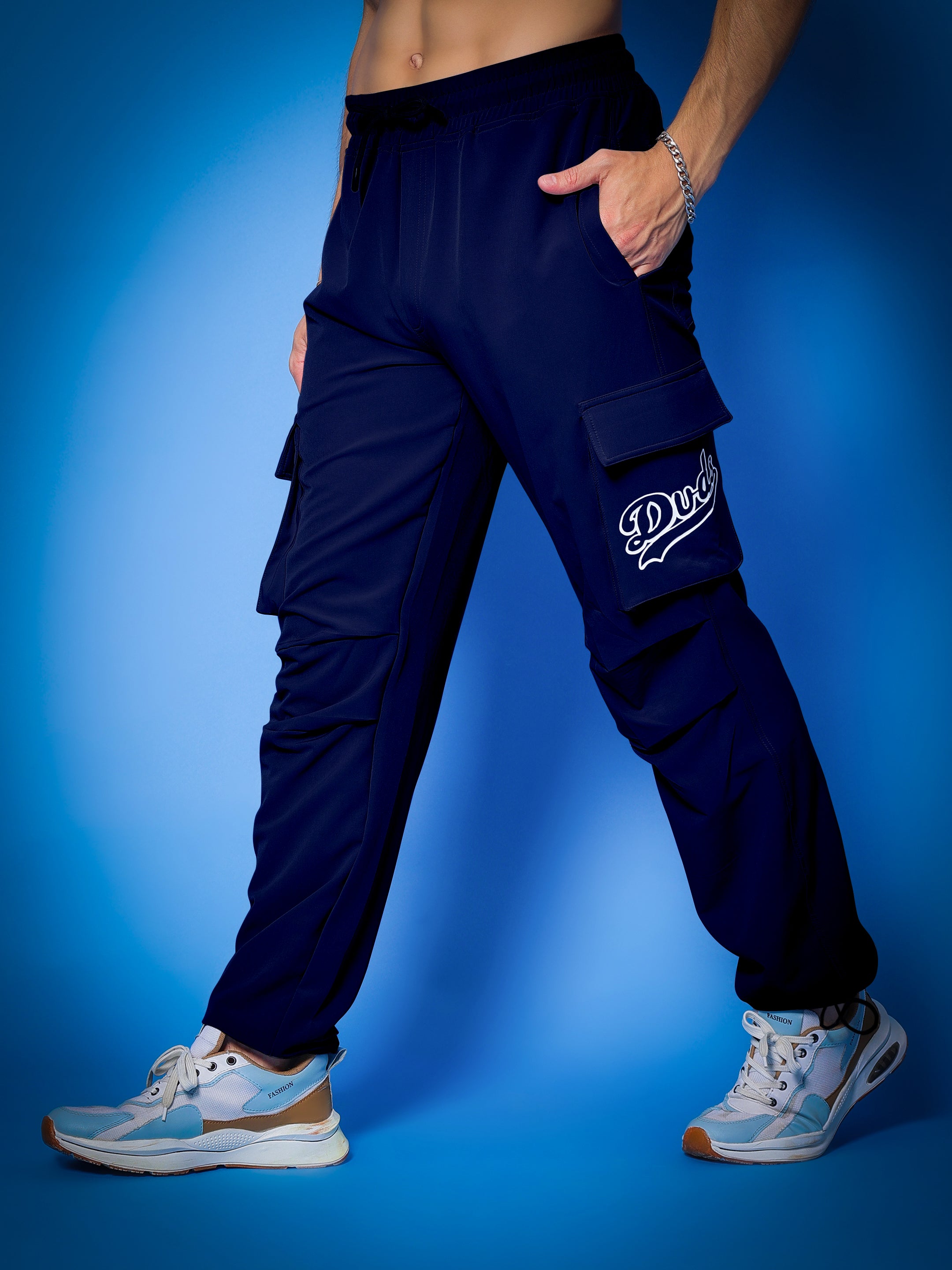 Myriad Relaxed Fit Cargo Pants (Navy Blue)