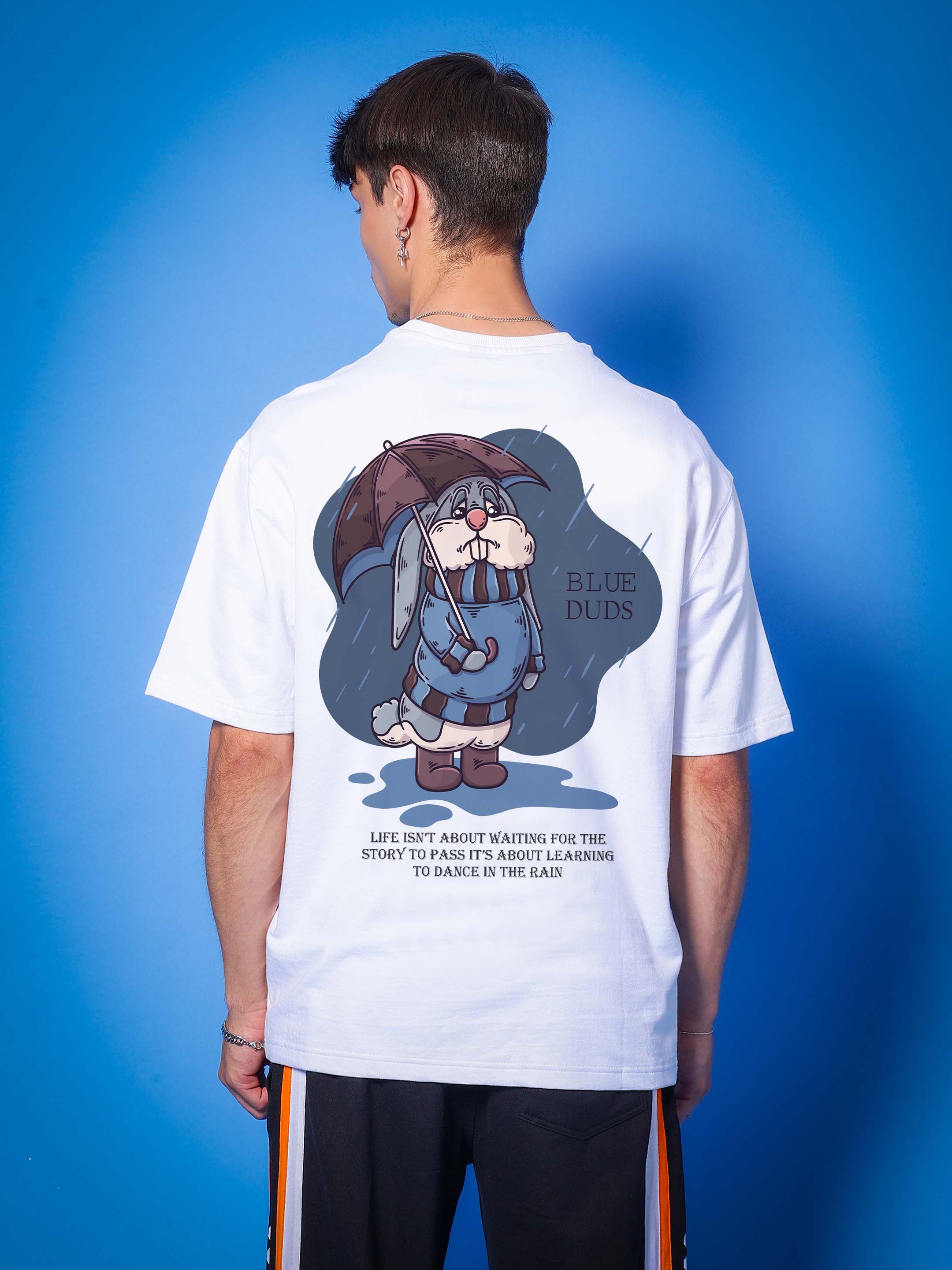 Blue Lapin Over-Sized T-Shirt (White)