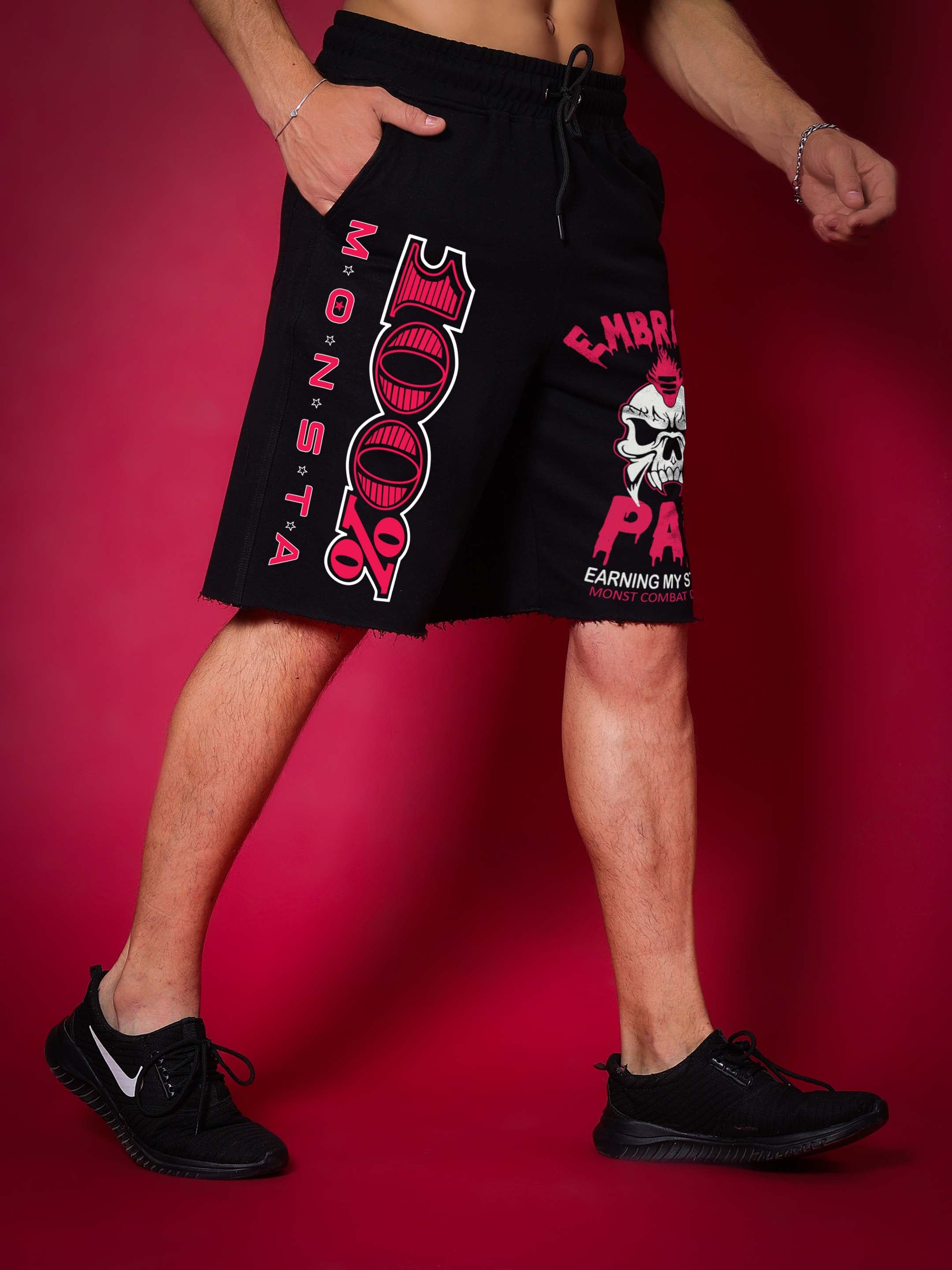 Monsta Combat Regular Fit Shorts (Black)