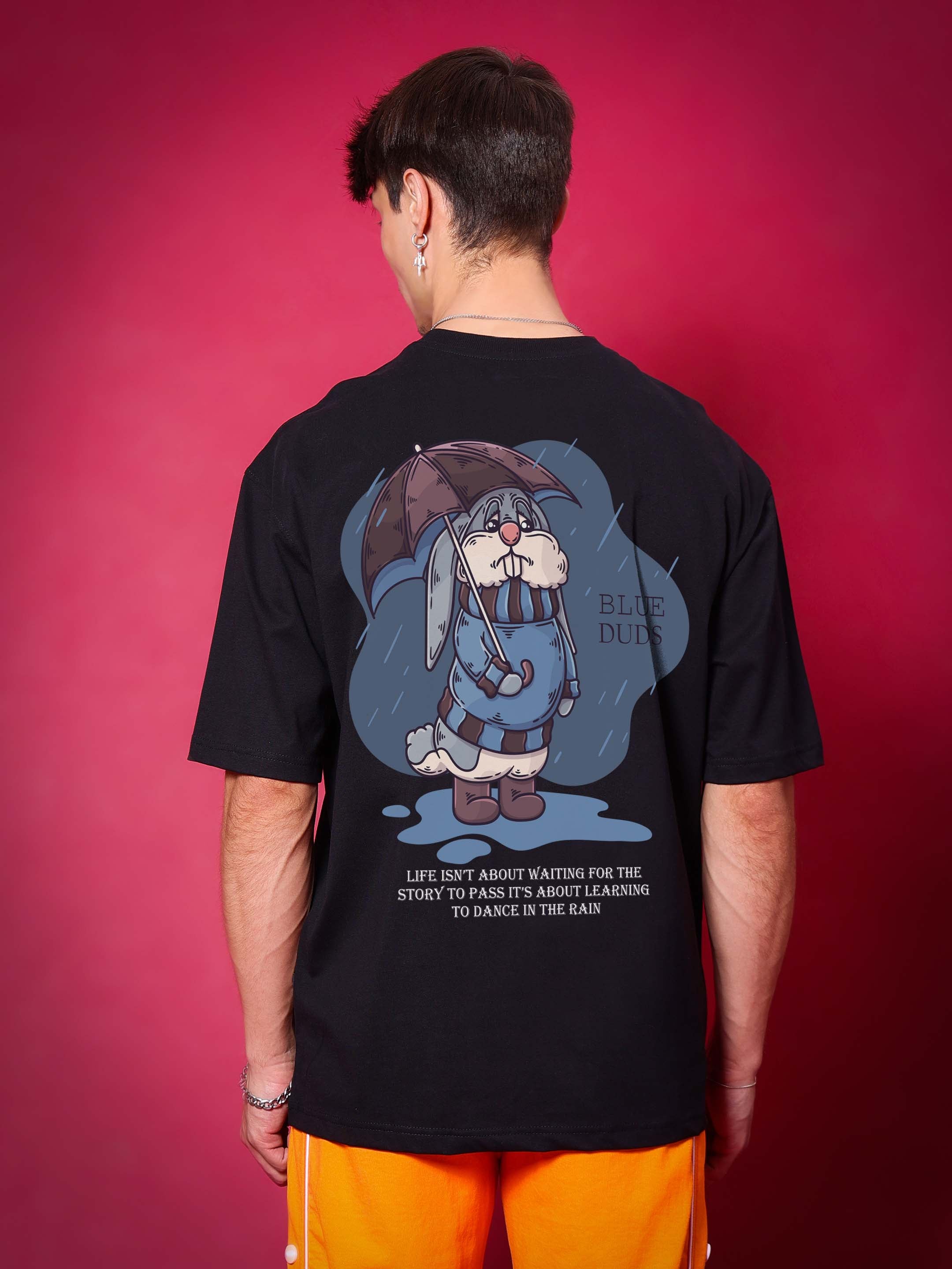 Blue Lapin Over-Sized T-Shirt (Black)