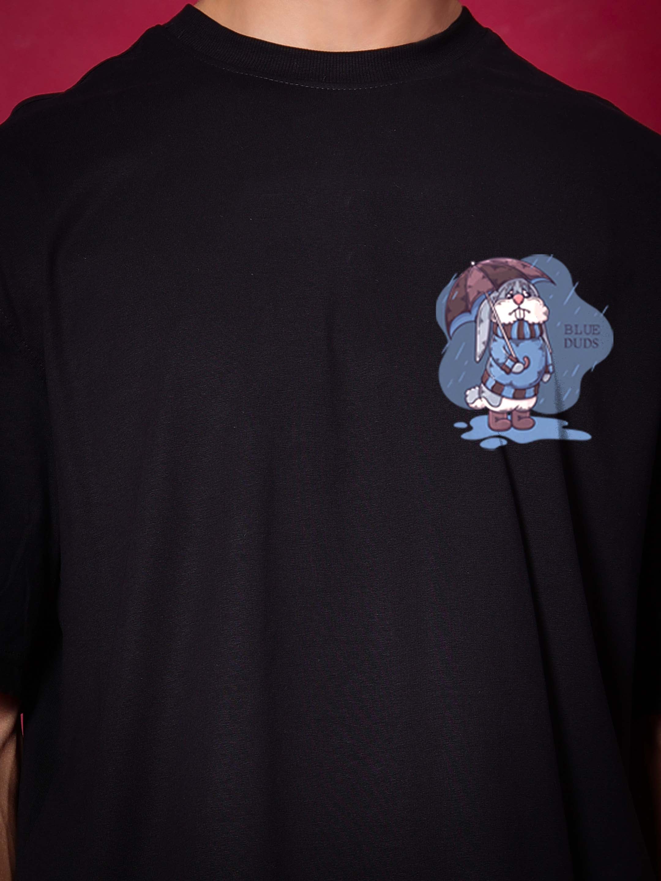 Blue Lapin Over-Sized T-Shirt (Black)