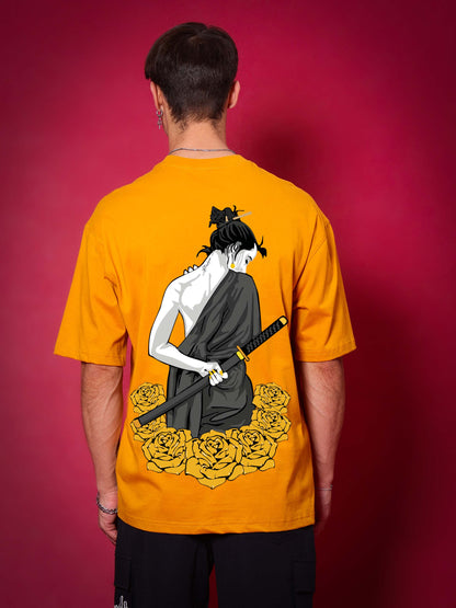 Sakura Blossom Over-Sized T-Shirt (Mustard)