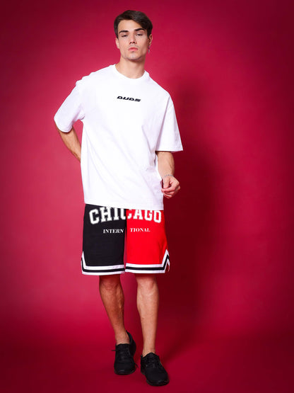 Chicago Regular Fit Shorts (Red-Black)