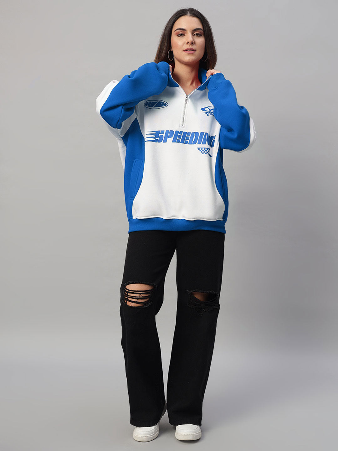 WOMEN'S SPEEDING COLORBLOCK JACKET (ROYAL BLUE)