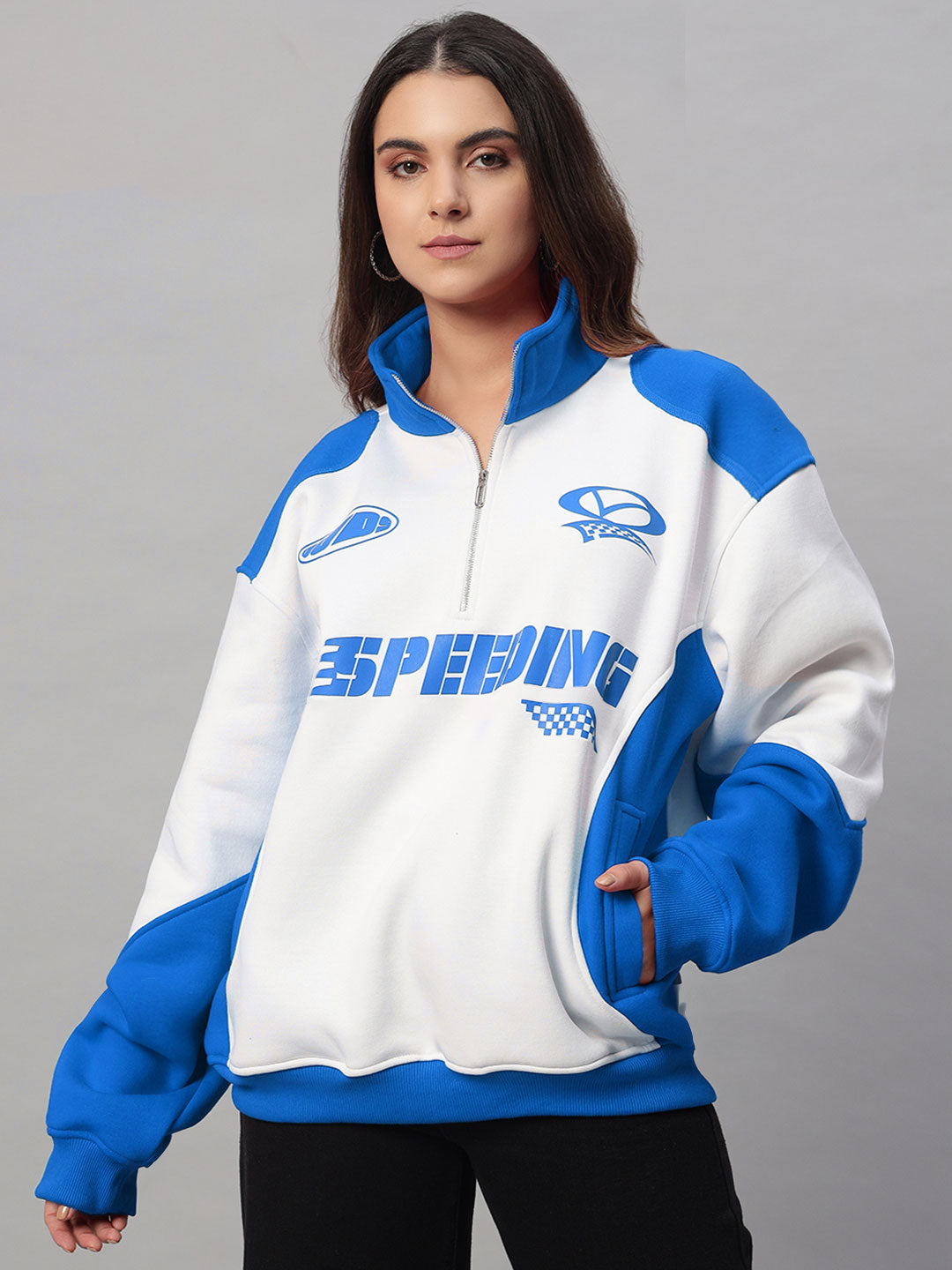 WOMEN'S SPEEDING COLORBLOCK JACKET (ROYAL BLUE)